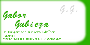 gabor gubicza business card